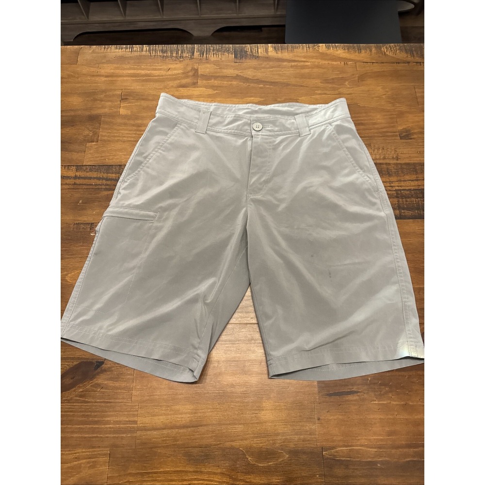 Columbia Omni Shield Shorts Men's 30 Gray Hiking Stretch 9" Inseam *SPOTS*